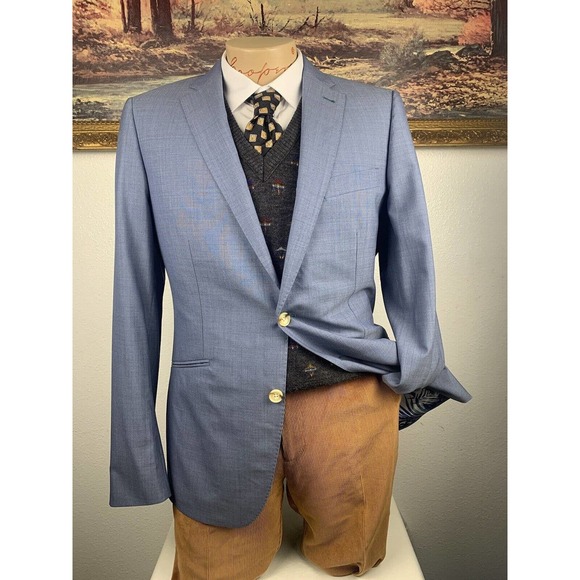 38R NWT Indochino Custom Baby Blue Blazer - Suit Jacket - Picture 2 of 13